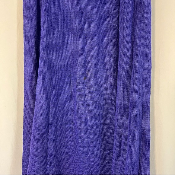 Jeanne Pierre Vintage Linen Blend Indigo Knit Bias Cut Maxi Skirt - Picture 10 of 11